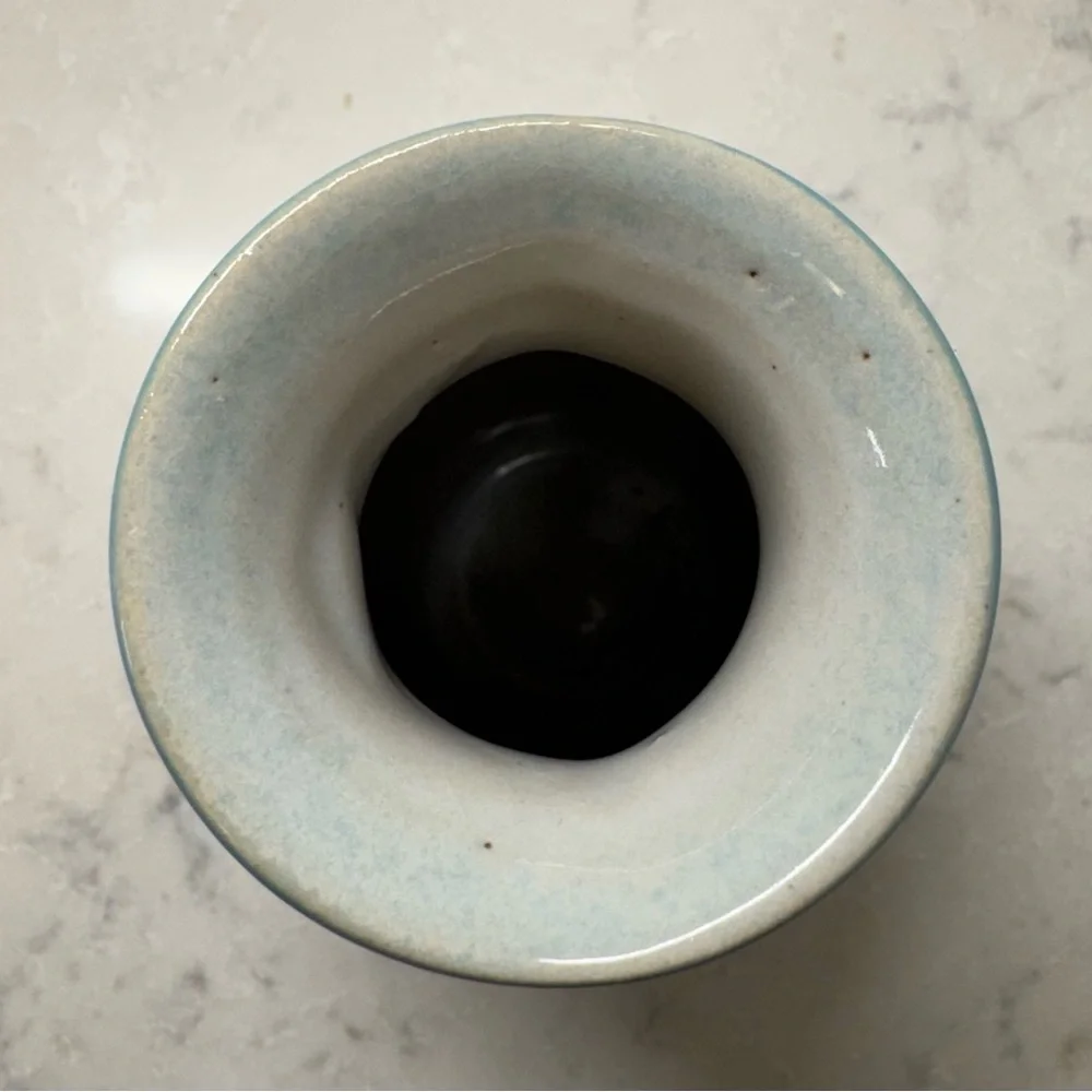 Vintage Turquoise Floral Ceramic Vase - Blue Decorative Home Accent